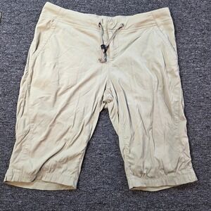 Columbia Hiking Shorts Women 31 Tan Drawstring Capri‎ Cargo Gorpcore Outdoor